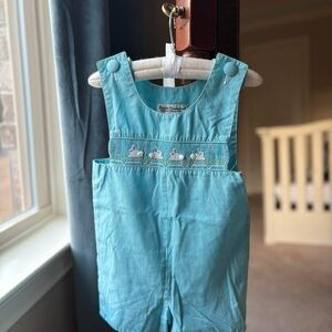 EUC Easter Rabbit Smocked Boys Romper Outfit size 18m